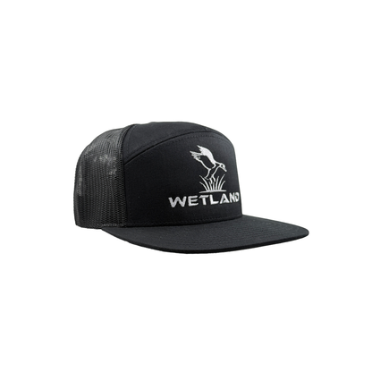 Black 7 Panel Hat